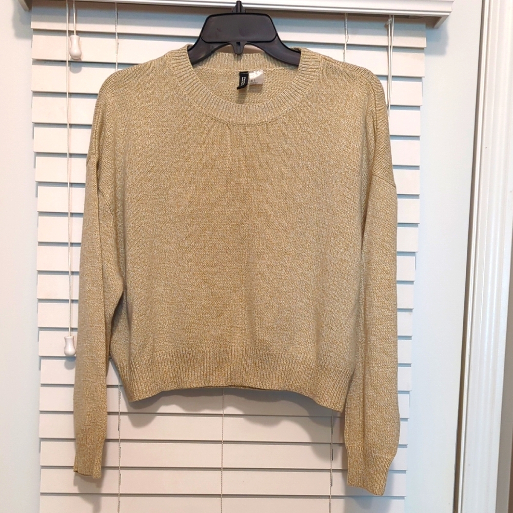 L Oatmeal Cropped Sweater